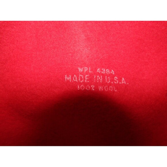 Kathy Jeanne Vintage Hat Brown 100% Wool Red Black Fur Trim Womens Made In USA - Picture 6 of 6